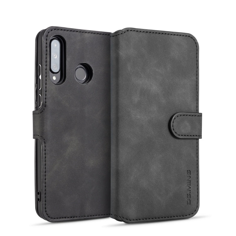 DG.MING Retro Oil Side Horizontal Flip Case with Holder & Card Slots & Wallet for Huawei P30 Lite