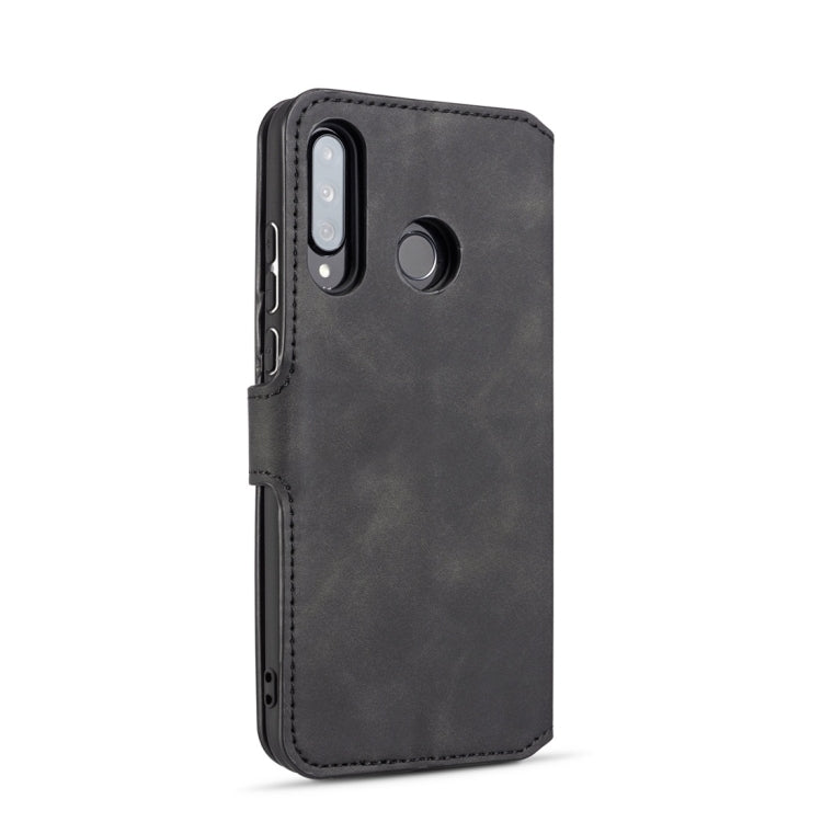 DG.MING Retro Oil Side Horizontal Flip Case with Holder & Card Slots & Wallet for Huawei P30 Lite