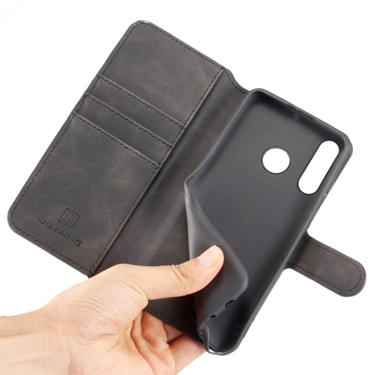 DG.MING Retro Oil Side Horizontal Flip Case with Holder & Card Slots & Wallet for Huawei P30 Lite