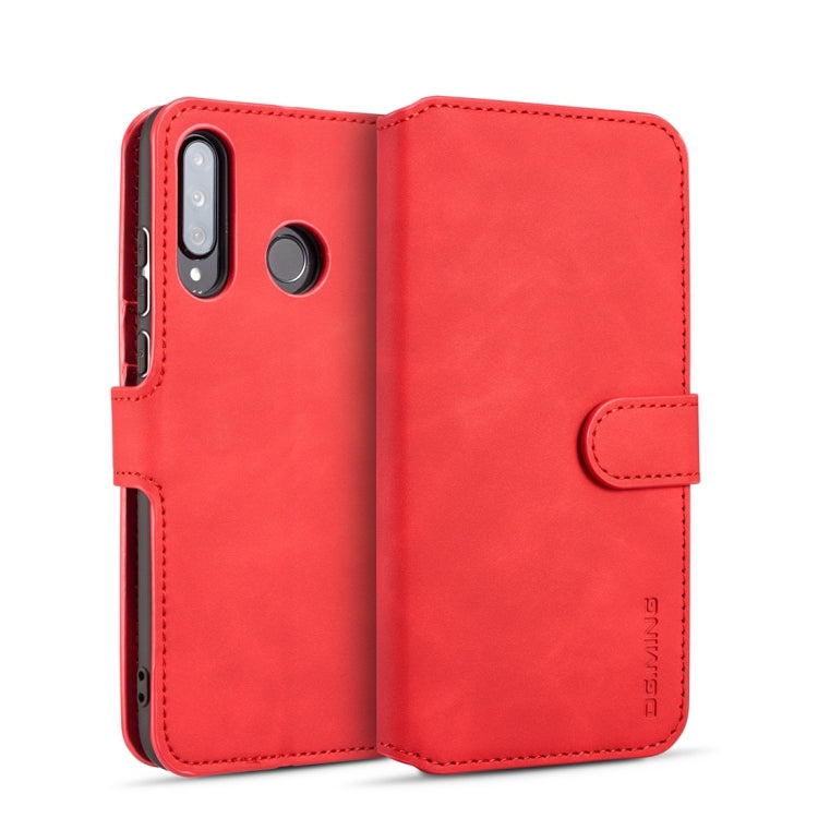 DG.MING Retro Oil Side Horizontal Flip Case with Holder & Card Slots & Wallet for Huawei P30 Lite
