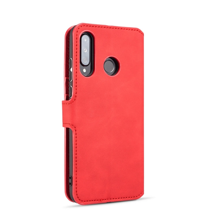 DG.MING Retro Oil Side Horizontal Flip Case with Holder & Card Slots & Wallet for Huawei P30 Lite