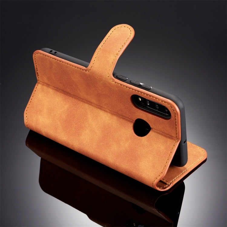 DG.MING Retro Oil Side Horizontal Flip Case with Holder & Card Slots & Wallet for Huawei P30 Lite