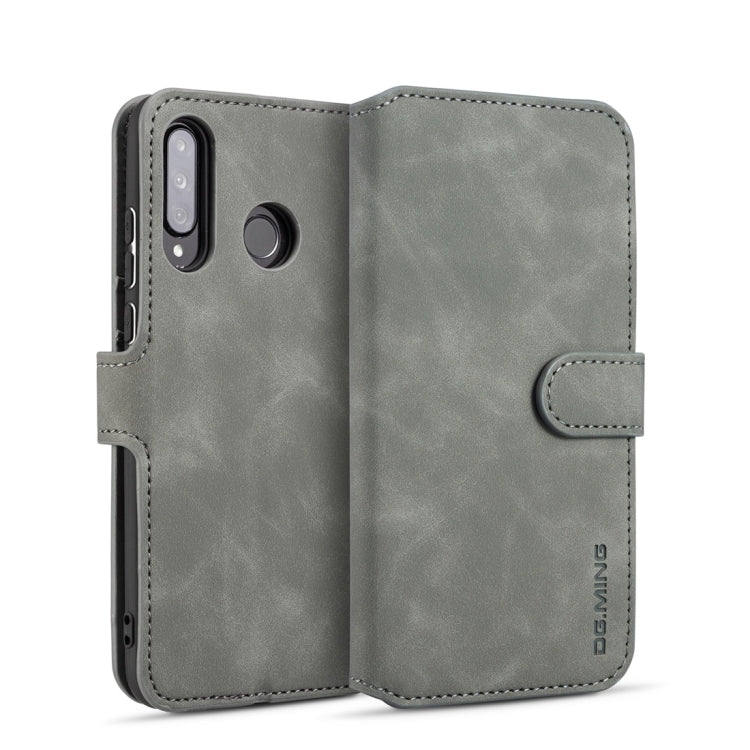 DG.MING Retro Oil Side Horizontal Flip Case with Holder & Card Slots & Wallet for Huawei P30 Lite