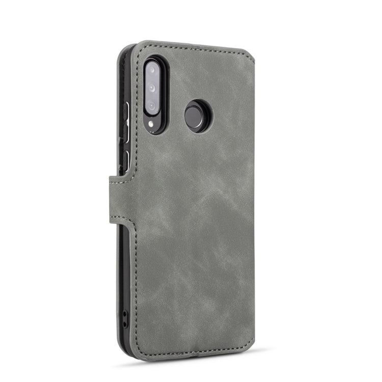 DG.MING Retro Oil Side Horizontal Flip Case with Holder & Card Slots & Wallet for Huawei P30 Lite