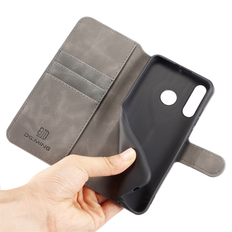 DG.MING Retro Oil Side Horizontal Flip Case with Holder & Card Slots & Wallet for Huawei P30 Lite