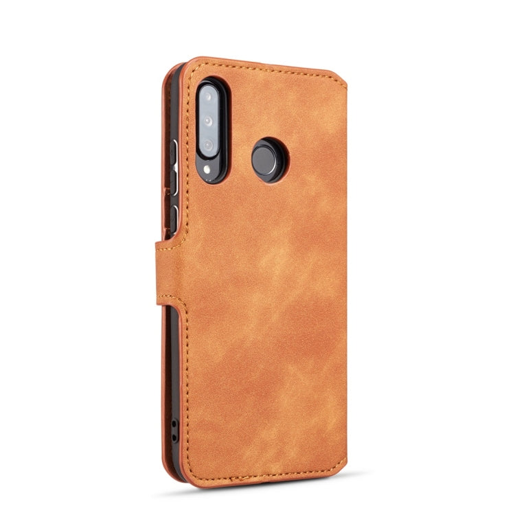 DG.MING Retro Oil Side Horizontal Flip Case with Holder & Card Slots & Wallet for Huawei P30 Lite