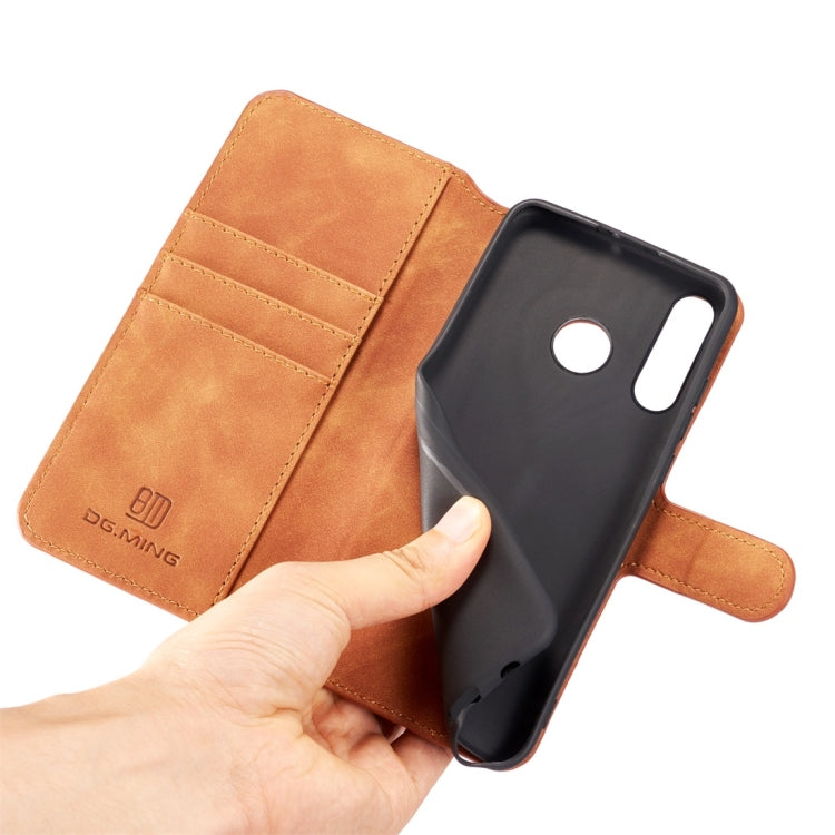 DG.MING Retro Oil Side Horizontal Flip Case with Holder & Card Slots & Wallet for Huawei P30 Lite