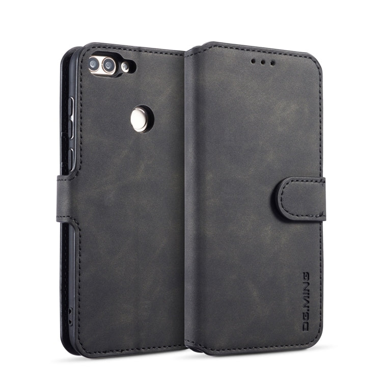 DG.MING Retro Oil Side Horizontal Flip Case with Holder & Card Slots & Wallet for Huawei P Smart / Enjoy 7S