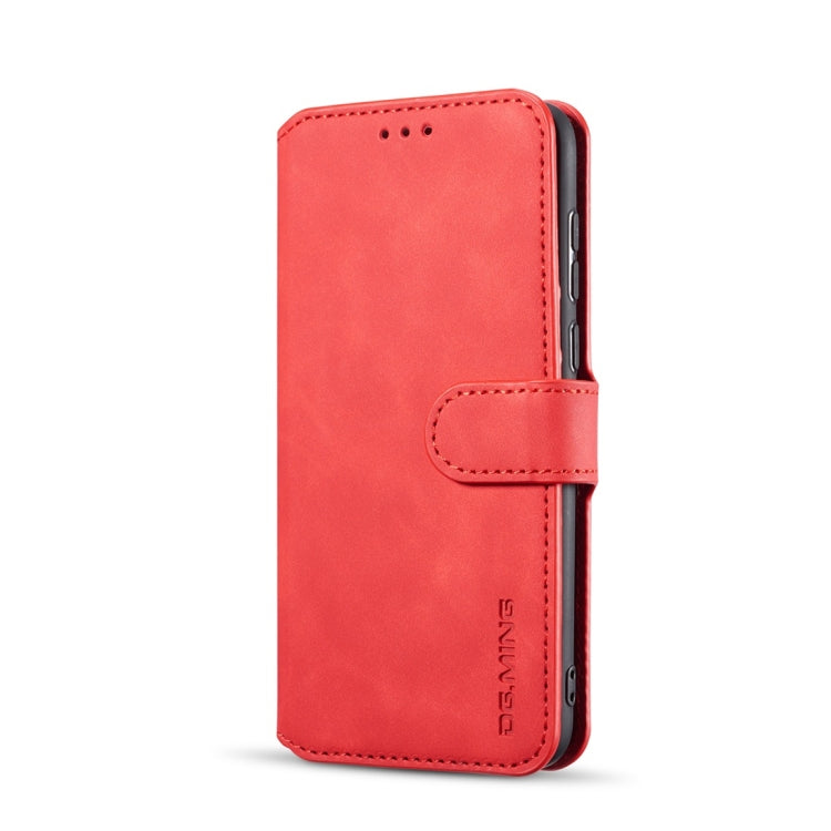 DG.MING Retro Oil Side Horizontal Flip Case with Holder & Card Slots & Wallet for Huawei P Smart / Enjoy 7S