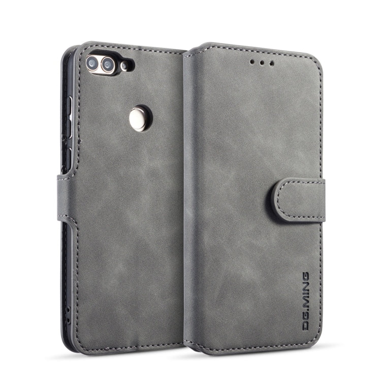 DG.MING Retro Oil Side Horizontal Flip Case with Holder & Card Slots & Wallet for Huawei P Smart / Enjoy 7S