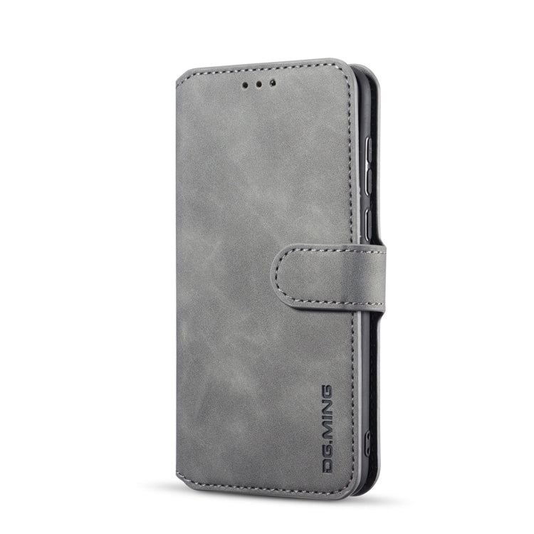 DG.MING Retro Oil Side Horizontal Flip Case with Holder & Card Slots & Wallet for Huawei P Smart / Enjoy 7S