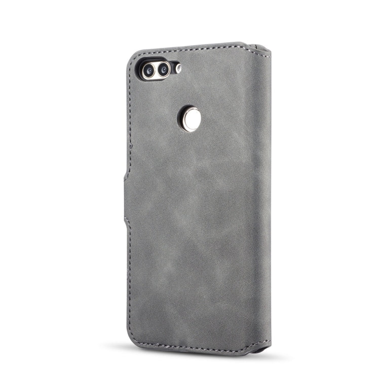 DG.MING Retro Oil Side Horizontal Flip Case with Holder & Card Slots & Wallet for Huawei P Smart / Enjoy 7S
