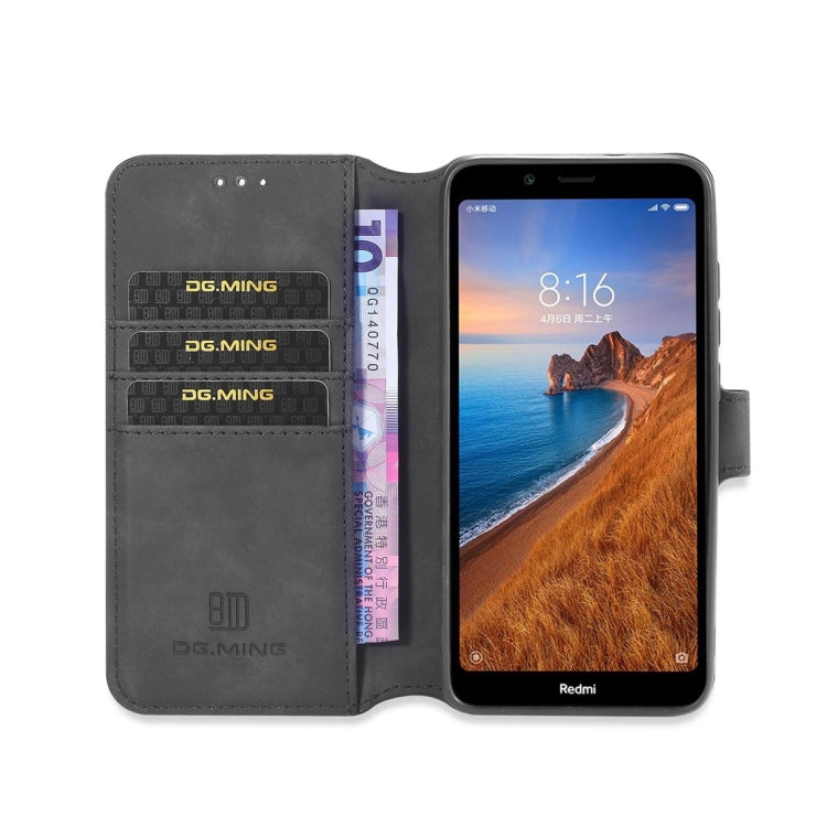 DG.MING Retro Oil Side Horizontal Flip Case with Holder & Card Slots & Wallet for Xiaomi Redmi 7A