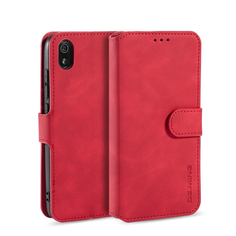 DG.MING Retro Oil Side Horizontal Flip Case with Holder & Card Slots & Wallet for Xiaomi Redmi 7A