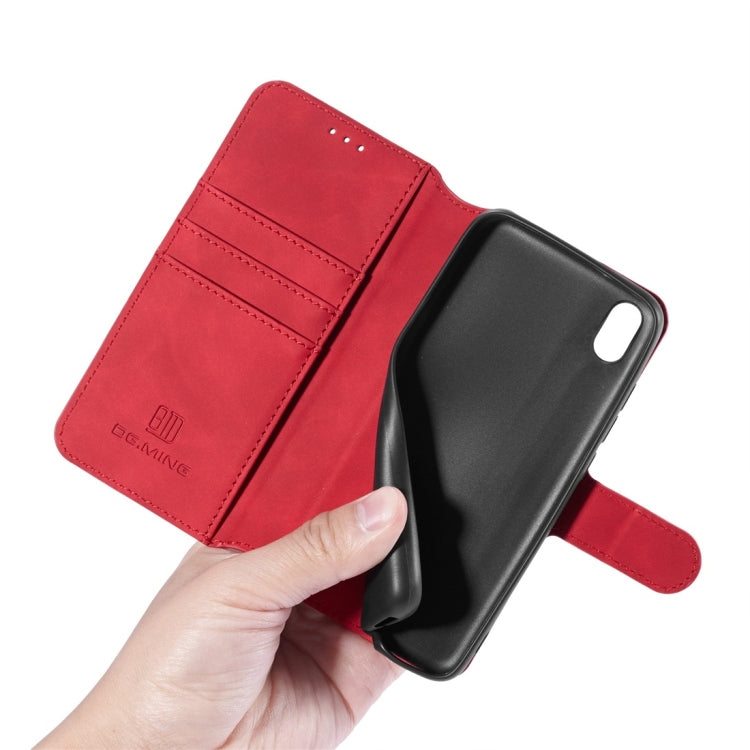 DG.MING Retro Oil Side Horizontal Flip Case with Holder & Card Slots & Wallet for Xiaomi Redmi 7A