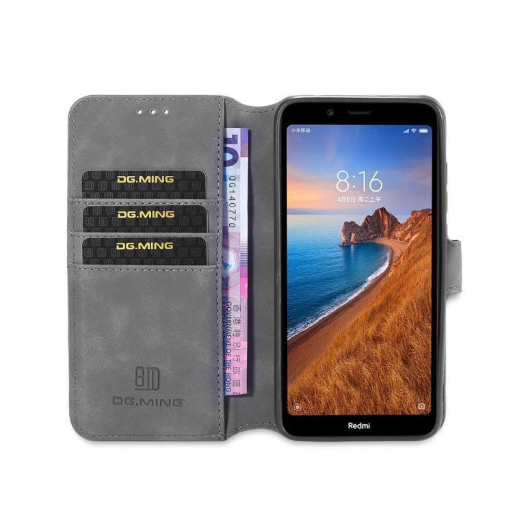 DG.MING Retro Oil Side Horizontal Flip Case with Holder & Card Slots & Wallet for Xiaomi Redmi 7A