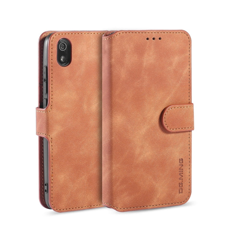 DG.MING Retro Oil Side Horizontal Flip Case with Holder & Card Slots & Wallet for Xiaomi Redmi 7A