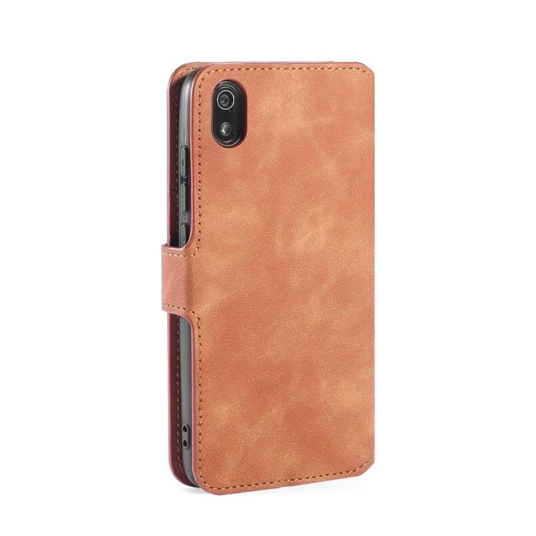 DG.MING Retro Oil Side Horizontal Flip Case with Holder & Card Slots & Wallet for Xiaomi Redmi 7A