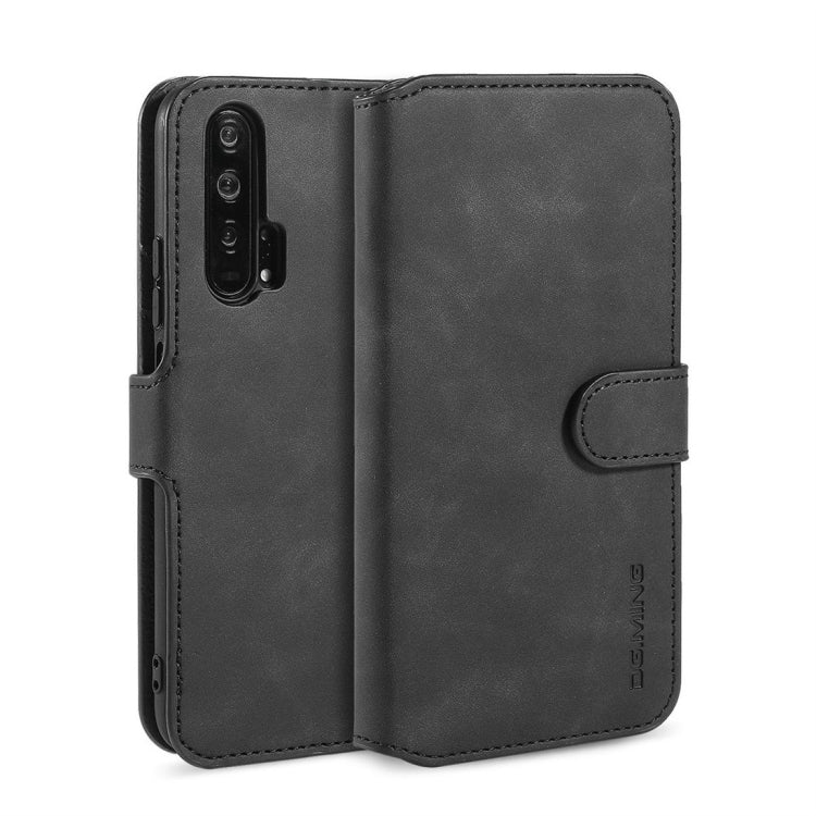 DG.MING Retro Oil Side Horizontal Flip Case with Holder & Card Slots & Wallet for Huawei Honor 20 Pro