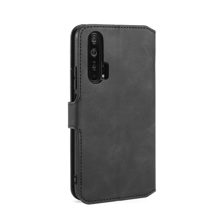 DG.MING Retro Oil Side Horizontal Flip Case with Holder & Card Slots & Wallet for Huawei Honor 20 Pro