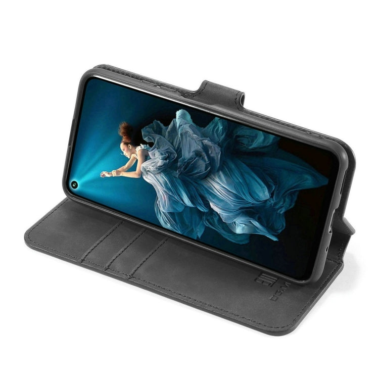 DG.MING Retro Oil Side Horizontal Flip Case with Holder & Card Slots & Wallet for Huawei Honor 20 Pro