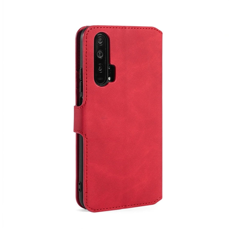 DG.MING Retro Oil Side Horizontal Flip Case with Holder & Card Slots & Wallet for Huawei Honor 20 Pro