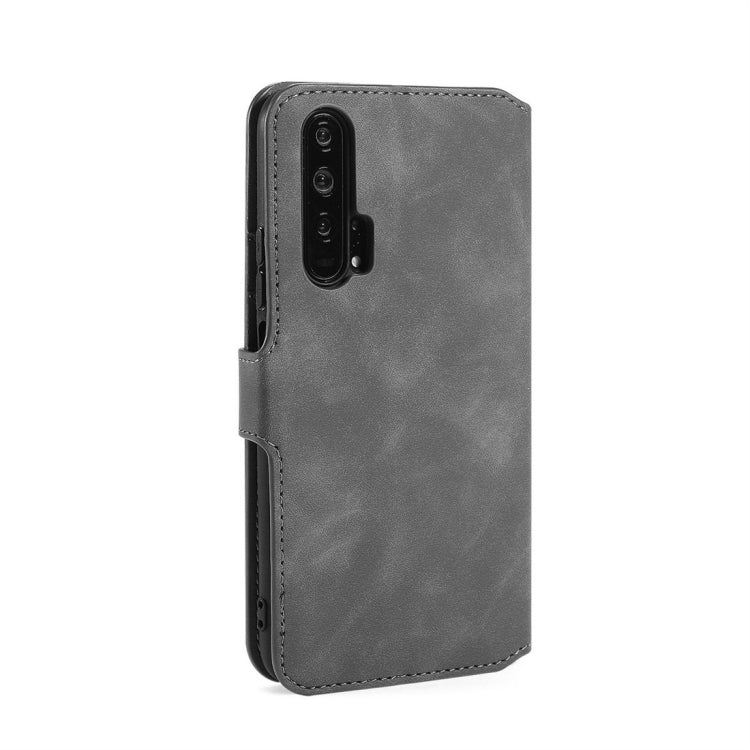 DG.MING Retro Oil Side Horizontal Flip Case with Holder & Card Slots & Wallet for Huawei Honor 20 Pro
