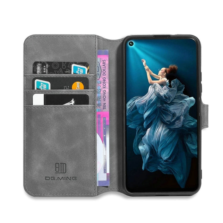 DG.MING Retro Oil Side Horizontal Flip Case with Holder & Card Slots & Wallet for Huawei Honor 20 Pro