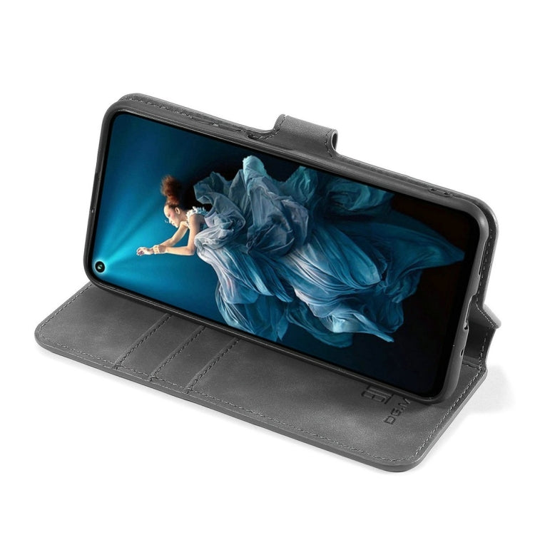 DG.MING Retro Oil Side Horizontal Flip Case with Holder & Card Slots & Wallet for Huawei Honor 20 Pro