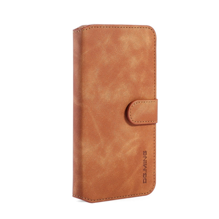 DG.MING Retro Oil Side Horizontal Flip Case with Holder & Card Slots & Wallet for Huawei Honor 20 Pro