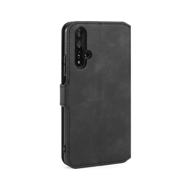 DG.MING Retro Oil Side Horizontal Flip Case with Holder & Card Slots & Wallet for Huawei Honor 20
