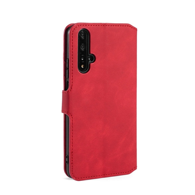DG.MING Retro Oil Side Horizontal Flip Case with Holder & Card Slots & Wallet for Huawei Honor 20