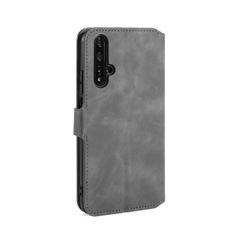 DG.MING Retro Oil Side Horizontal Flip Case with Holder & Card Slots & Wallet for Huawei Honor 20