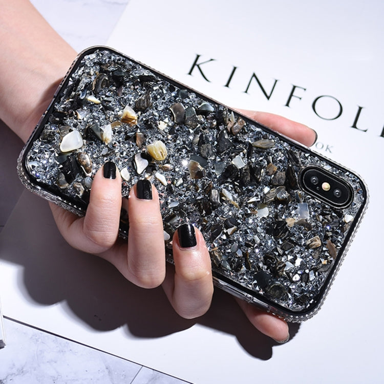 For iPhone X / XS TPU + Epoxy Rain Flower Pebbles Mobile Phone Protective Case