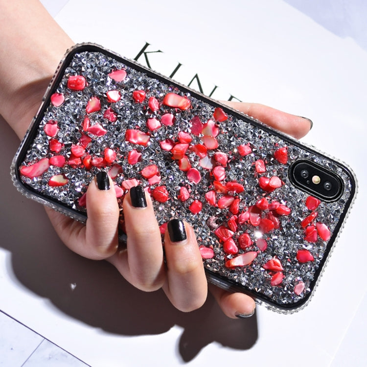 For iPhone XS Max TPU + Epoxy Rain Flower Pebbles Mobile Phone Protective Case