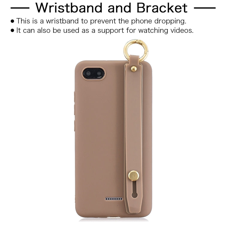 Shockproof Solid Color TPU Case with Wristband For Xiaomi Redmi 6A