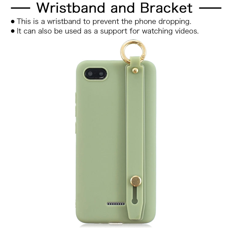 Shockproof Solid Color TPU Case with Wristband For Xiaomi Redmi 6A