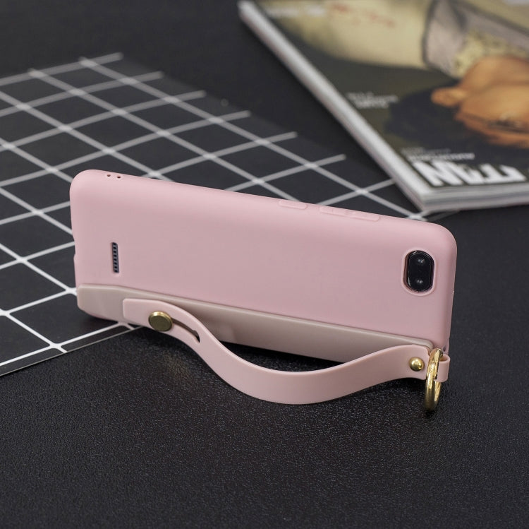 Shockproof Solid Color TPU Case with Wristband For Xiaomi Redmi 6A