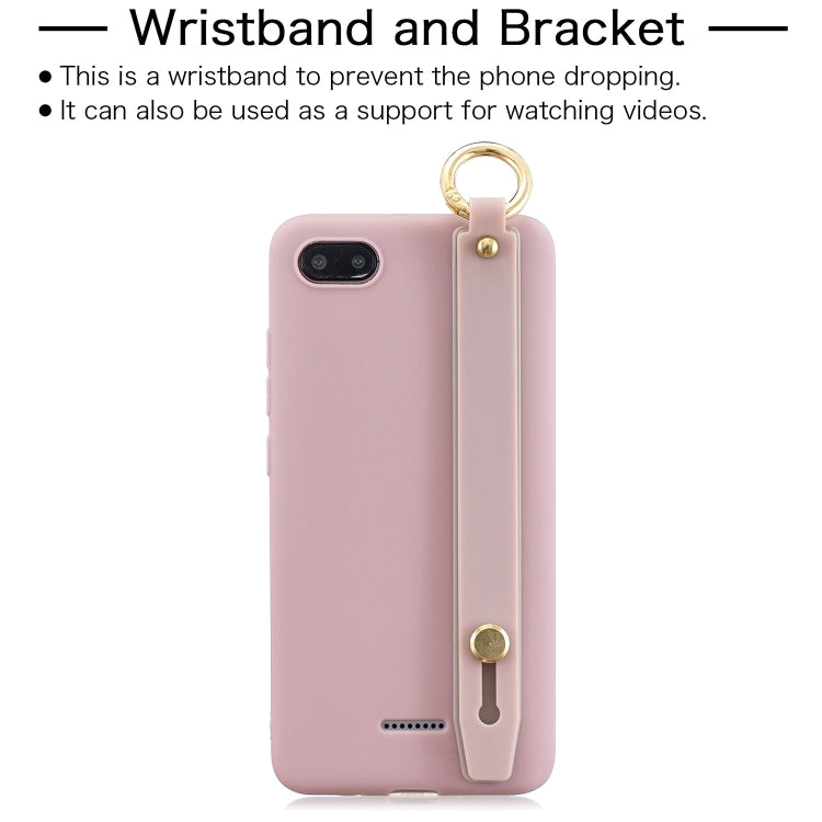 Shockproof Solid Color TPU Case with Wristband For Xiaomi Redmi 6A