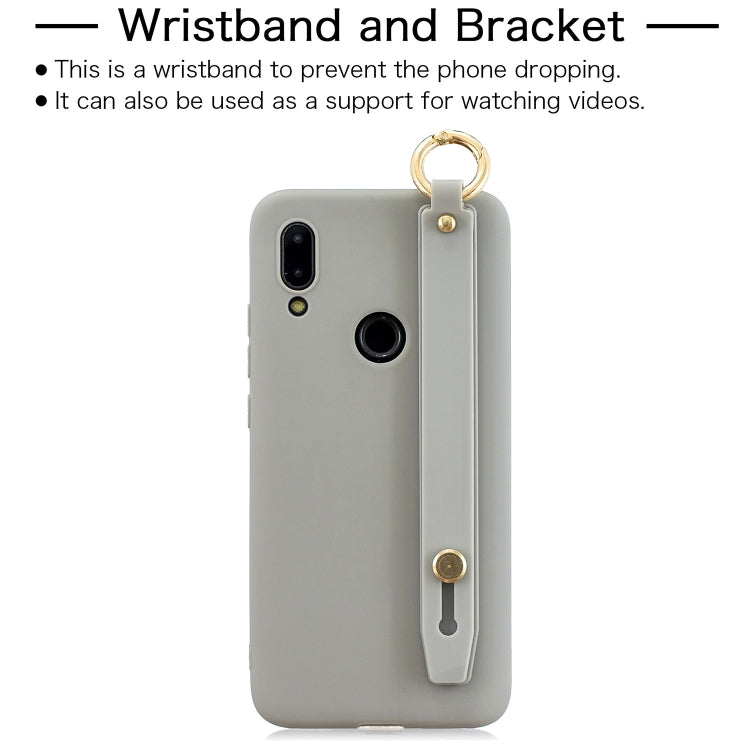 Shockproof Solid Color TPU Case with Wristband For Xiaomi Redmi 7