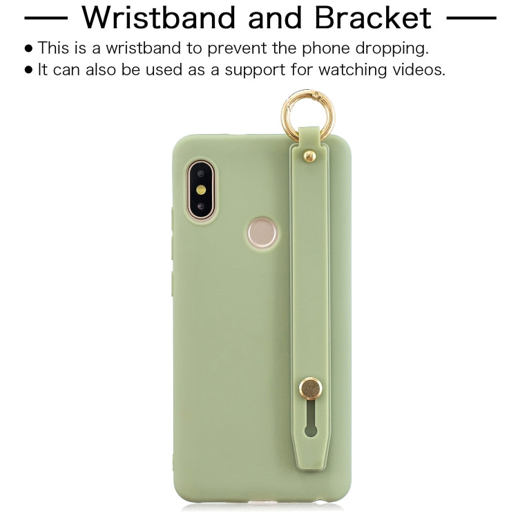 Shockproof Solid Color TPU Case with Wristband For Xiaomi Redmi Note 5 Pro