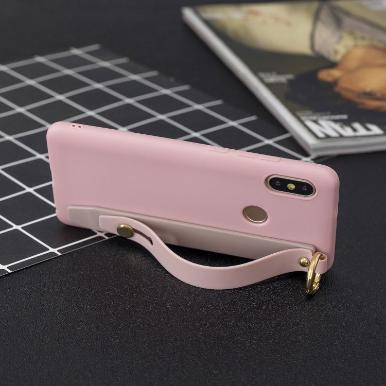 Shockproof Solid Color TPU Case with Wristband For Xiaomi Redmi Note 5 Pro