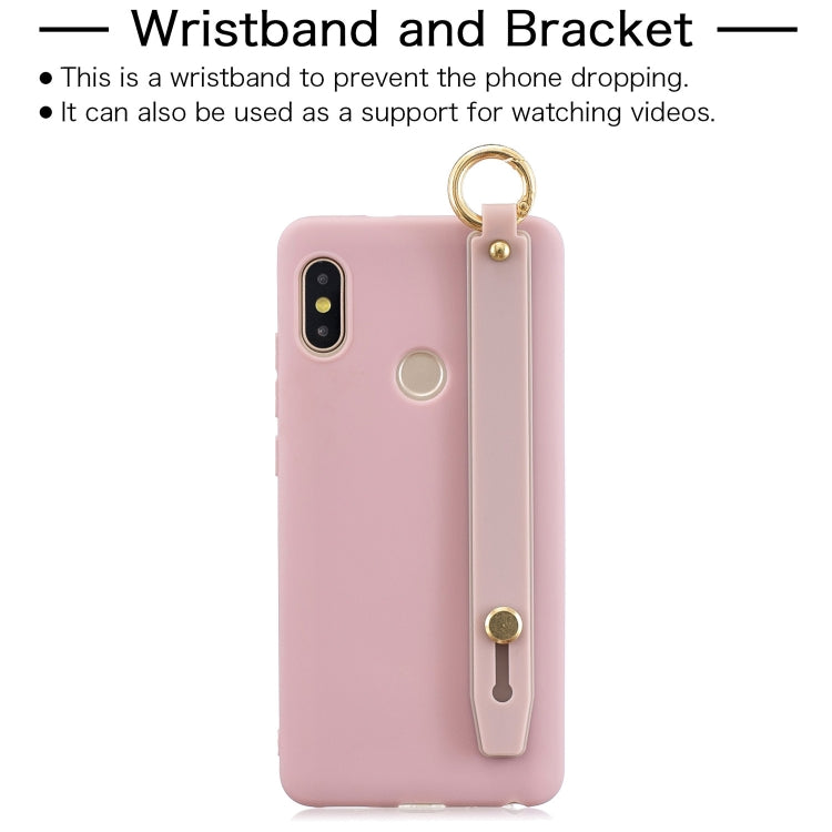 Shockproof Solid Color TPU Case with Wristband For Xiaomi Redmi Note 5 Pro