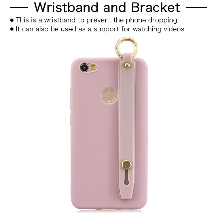 Shockproof Solid Color TPU Case with Wristband For Xiaomi Redmi Note 5A Prime / Redmi Y1