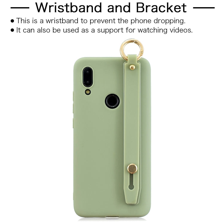Shockproof Solid Color TPU Case with Wristband For Xiaomi Redmi Note 7
