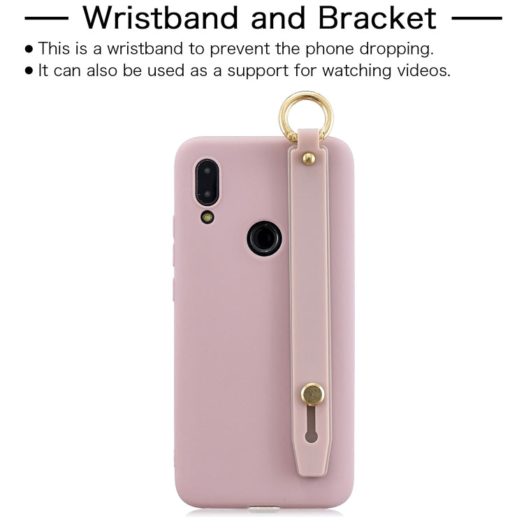 Shockproof Solid Color TPU Case with Wristband For Xiaomi Redmi Note 7