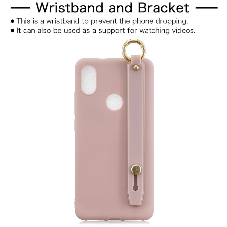 Shockproof Solid Color TPU Case with Wristband For Xiaomi Redmi S2