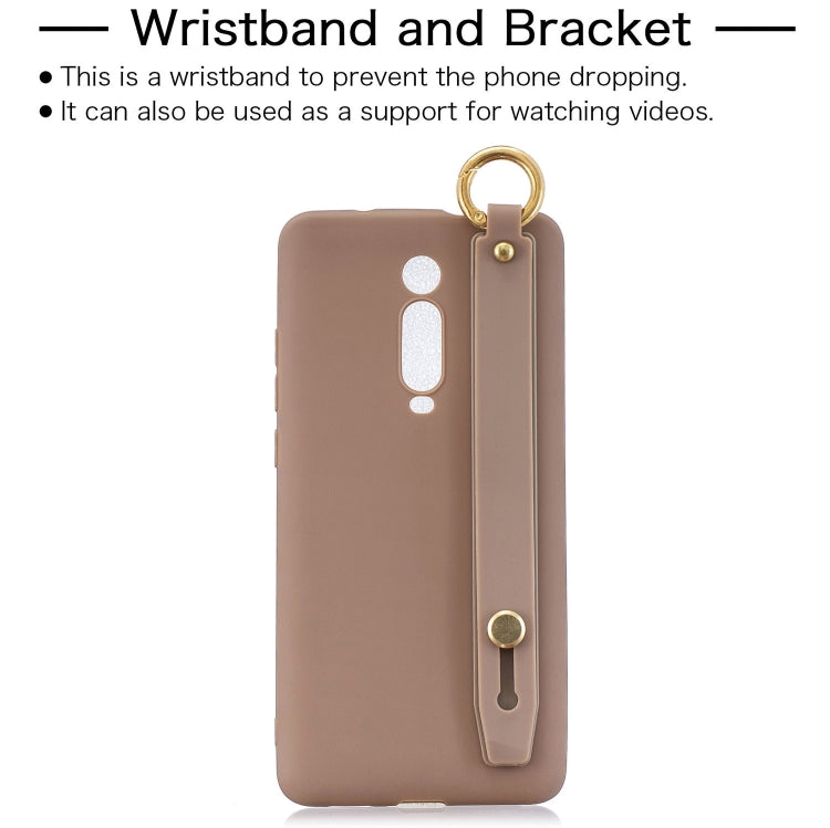 Shockproof Solid Color TPU Case with Wristband For Xiaomi Mi 9T Pro / Redmi K20 Pro / Mi 9T / Redmi K20