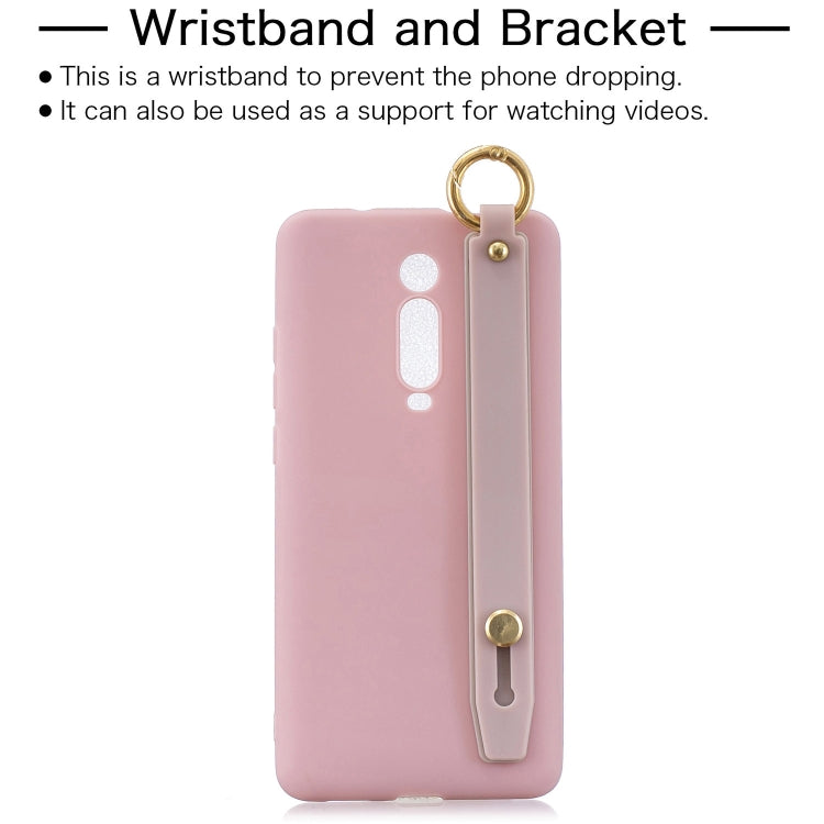 Shockproof Solid Color TPU Case with Wristband For Xiaomi Mi 9T Pro / Redmi K20 Pro / Mi 9T / Redmi K20