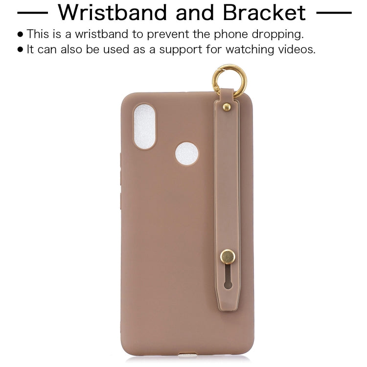 Shockproof Solid Color TPU Case with Wristband For Xiaomi Mi Max 3